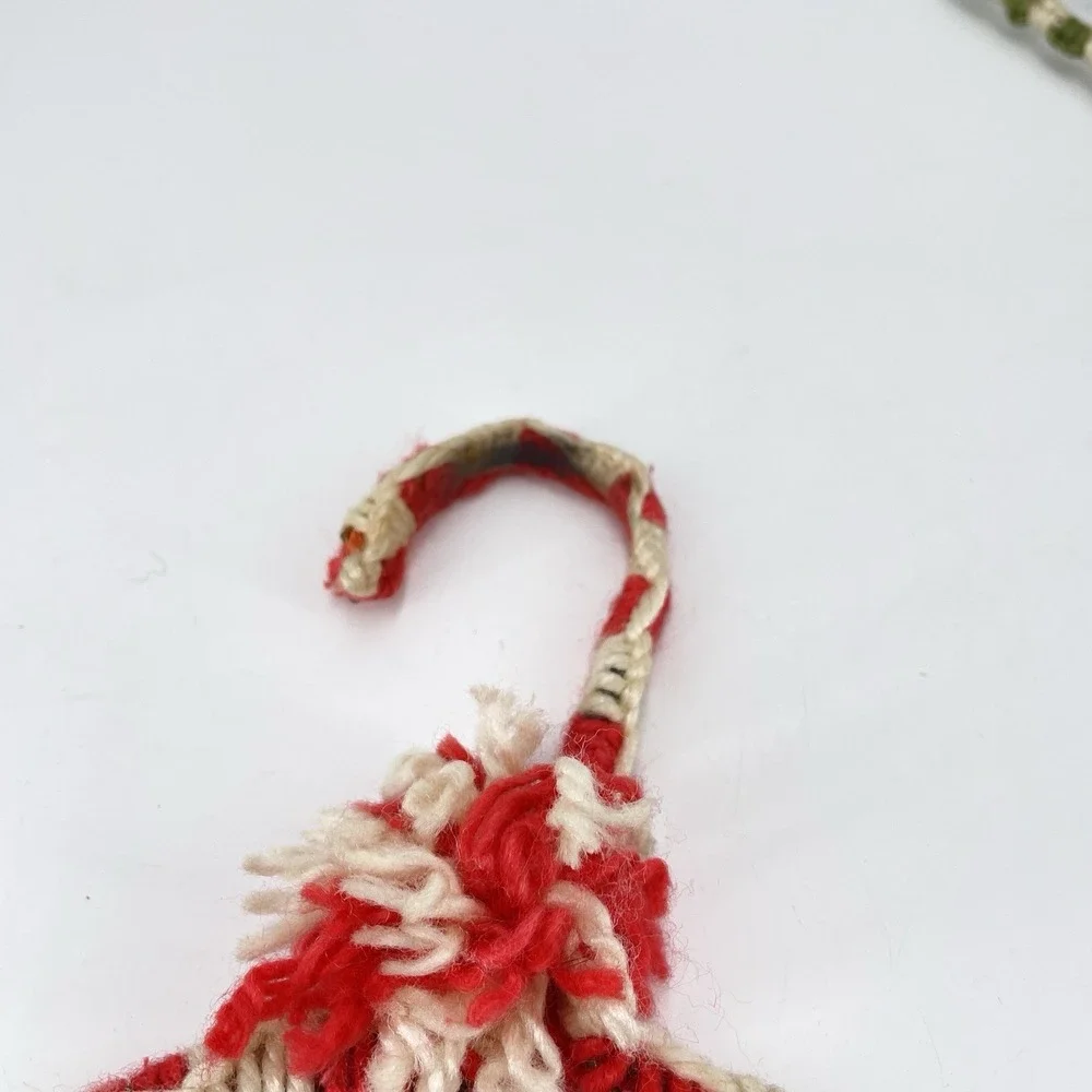 Vtg Crochet Yarn Covered Hangers Pom Pom Sturdy Double Wire Anti Slip Boho